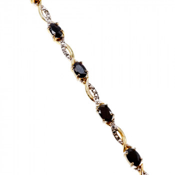 Sky Jewelry Серебряный браслет в позолоте 925 пробы с камнями Шпинель