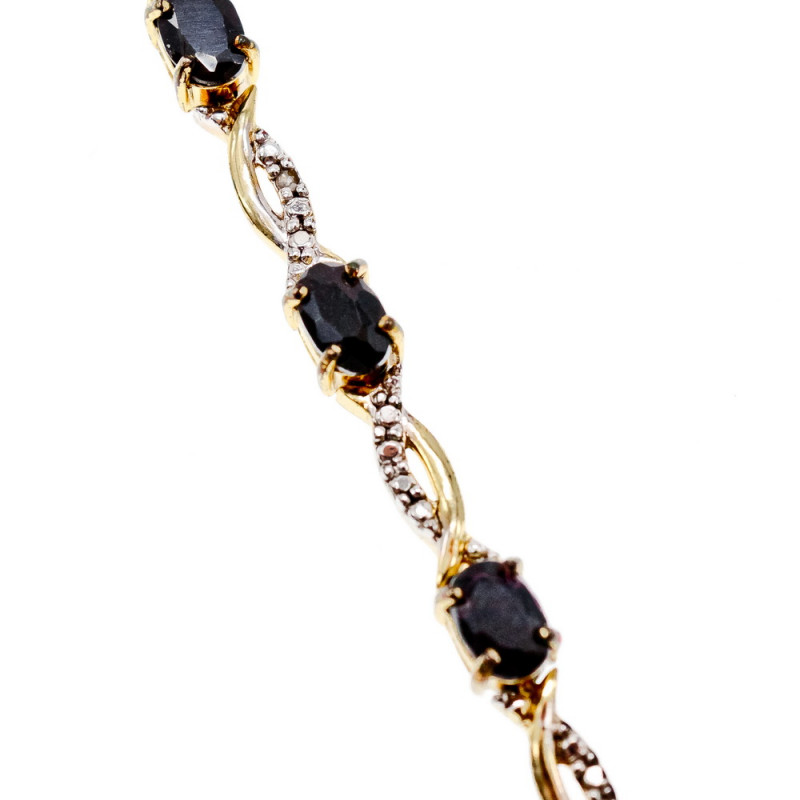 Sky Jewelry Серебряный браслет в позолоте 925 пробы с камнями Шпинель