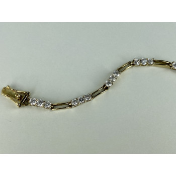 Sky Jewelry Серебряный браслет в позолоте 925 пробы с фианитами   Классика