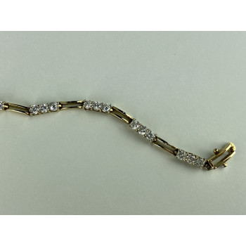 Sky Jewelry Серебряный браслет в позолоте 925 пробы с фианитами   Классика