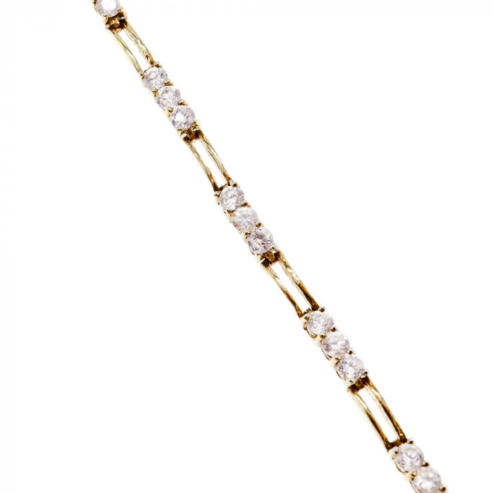 Sky Jewelry Серебряный браслет в позолоте 925 пробы с фианитами   Классика