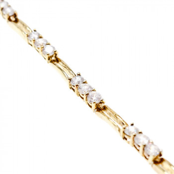 Sky Jewelry Серебряный браслет в позолоте 925 пробы с фианитами   Классика