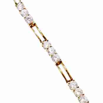 Sky Jewelry Серебряный браслет в позолоте 925 пробы с фианитами   Классика