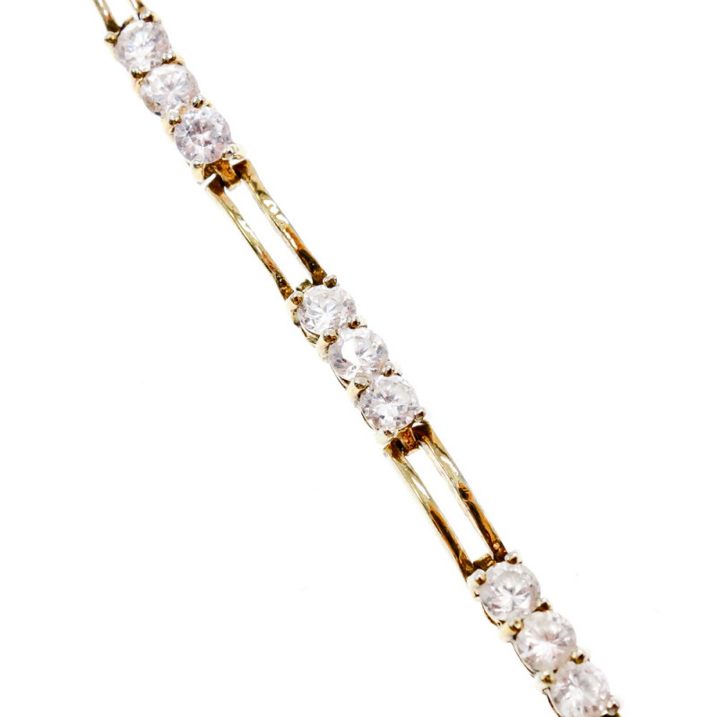 Sky Jewelry Серебряный браслет в позолоте 925 пробы с фианитами   Классика