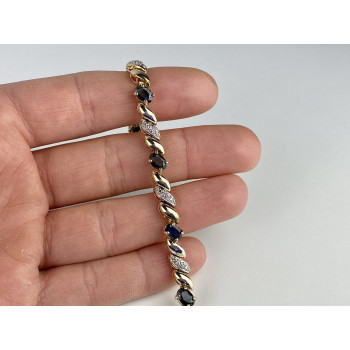 Sky Jewelry Серебряный браслет в позолоте с сапфирами   Сказка