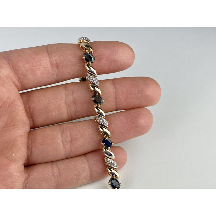 Sky Jewelry Серебряный браслет в позолоте с сапфирами   Сказка