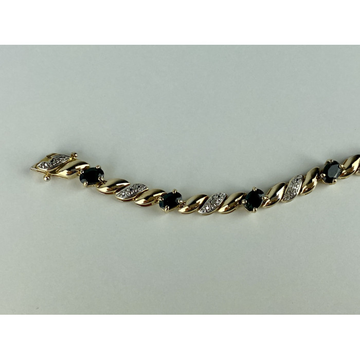 Sky Jewelry Серебряный браслет в позолоте с сапфирами   Сказка