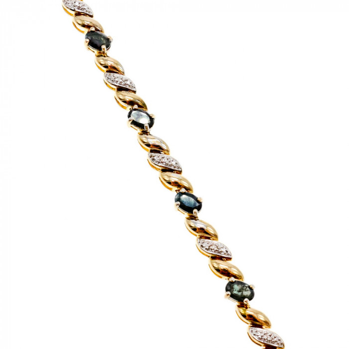 Sky Jewelry Серебряный браслет в позолоте с сапфирами   Сказка