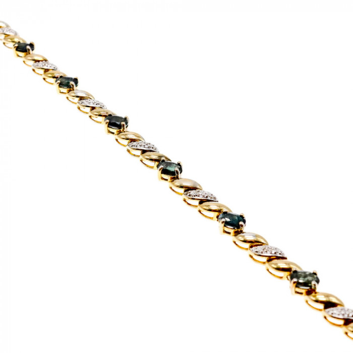 Sky Jewelry Серебряный браслет в позолоте с сапфирами   Сказка