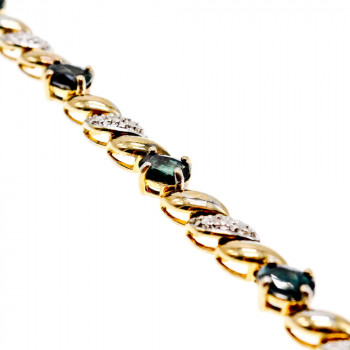 Sky Jewelry Серебряный браслет в позолоте с сапфирами   Сказка