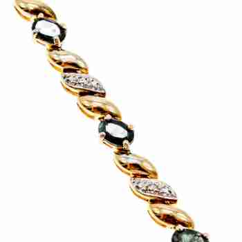 Sky Jewelry Серебряный браслет в позолоте с сапфирами   Сказка