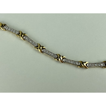 Sky Jewelry Серебряный браслет в позолоте 925 пробы с фианитами   Идеал