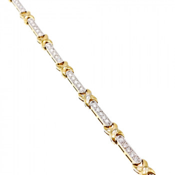 Sky Jewelry Серебряный браслет в позолоте 925 пробы с фианитами   Идеал