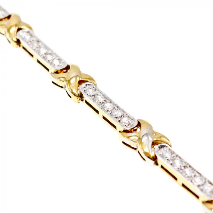 Sky Jewelry Серебряный браслет в позолоте 925 пробы с фианитами   Идеал