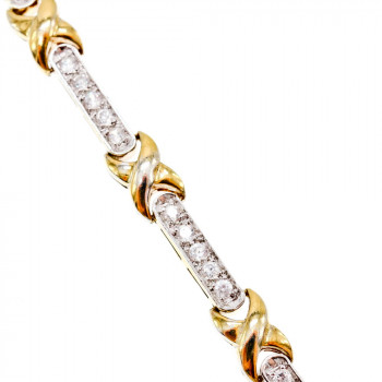 Sky Jewelry Серебряный браслет в позолоте 925 пробы с фианитами   Идеал