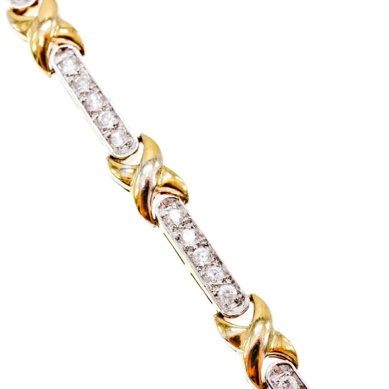 Sky Jewelry Серебряный браслет в позолоте 925 пробы с фианитами   Идеал