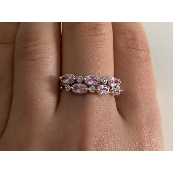 Sky Jewelry Серебряное кольцо 925 пробы с розовыми фианитами Очарование