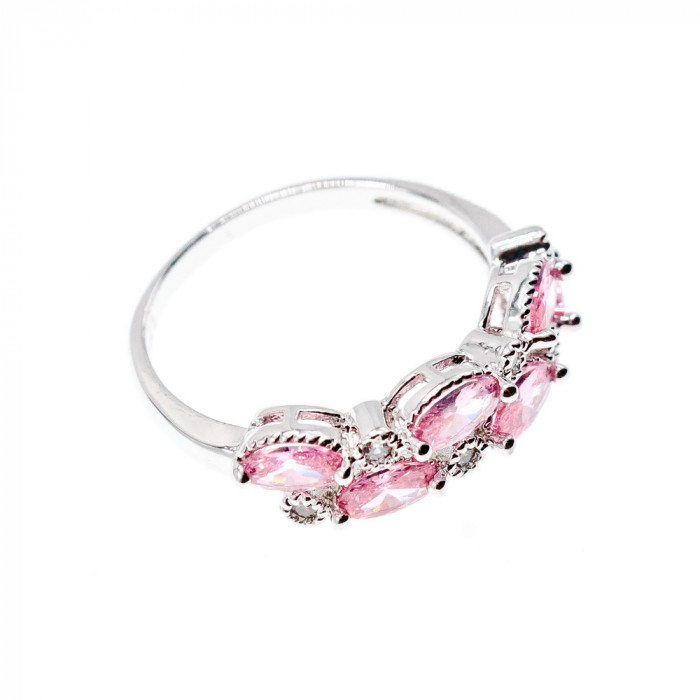Sky Jewelry Серебряное кольцо 925 пробы с розовыми фианитами Очарование