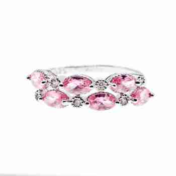 Sky Jewelry Серебряное кольцо 925 пробы с розовыми фианитами Очарование
