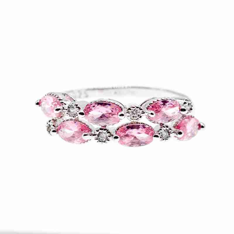 Sky Jewelry Серебряное кольцо 925 пробы с розовыми фианитами Очарование