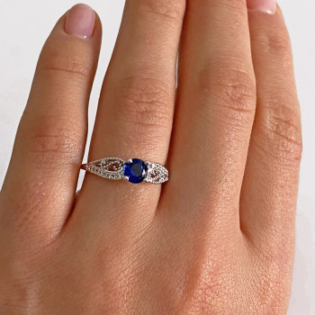 Sky Jewelry Серебряное кольцо 925 пробы с фианитами Королева