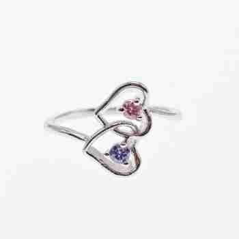 Sky Jewelry Серебряное кольцо 925 пробы с фианитами Сердца