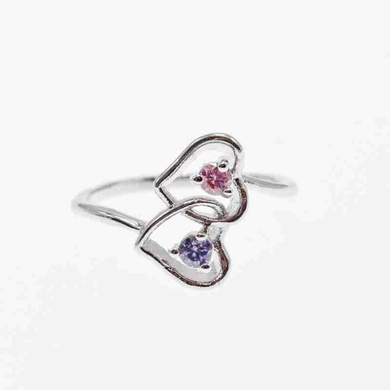 Sky Jewelry Серебряное кольцо 925 пробы с фианитами Сердца