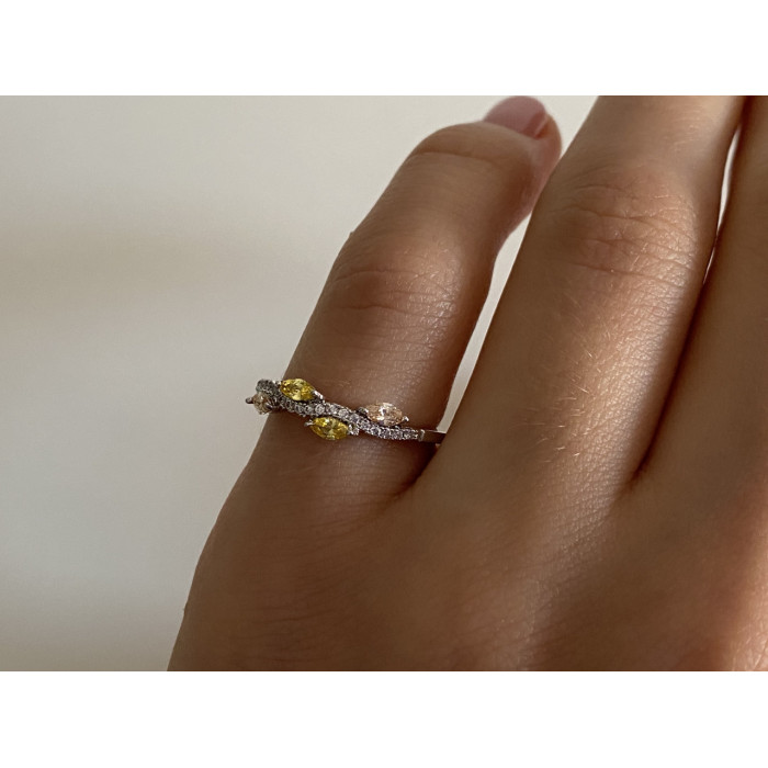 Sky Jewelry Серебряное кольцо 925 проба с фианитами Солнце