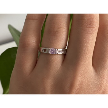 Sky Jewelry Серебряное кольцо 925 пробы с фианитами   Сердце ангела