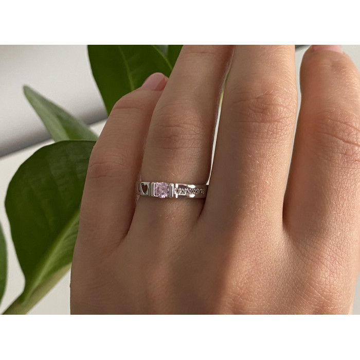 Sky Jewelry Серебряное кольцо 925 пробы с фианитами   Сердце ангела