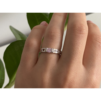 Sky Jewelry Серебряное кольцо 925 пробы с фианитами   Сердце ангела