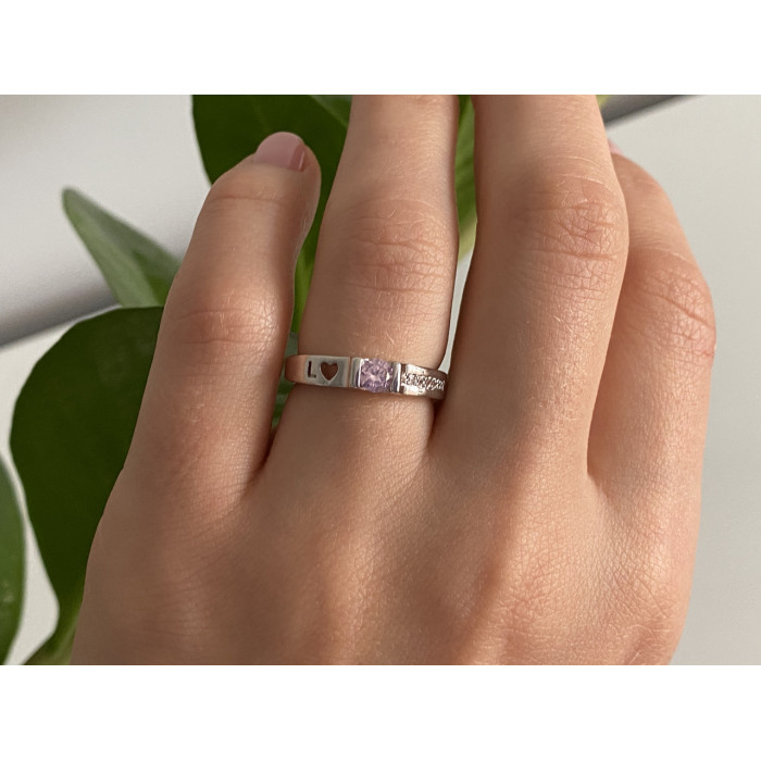 Sky Jewelry Серебряное кольцо 925 пробы с фианитами   Сердце ангела