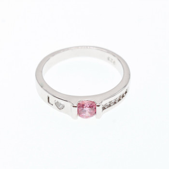 Sky Jewelry Серебряное кольцо 925 пробы с фианитами   Сердце ангела