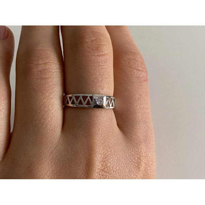 Sky Jewelry Серебряное кольцо 925 пробы с фианитом  Классика
