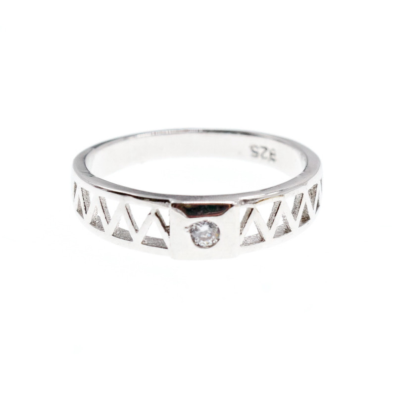 Sky Jewelry Серебряное кольцо 925 пробы с фианитом  Классика
