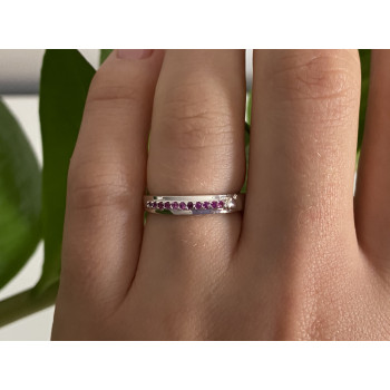 Sky Jewelry Серебряное кольцо 925 пробы с камнями розовая шпинель