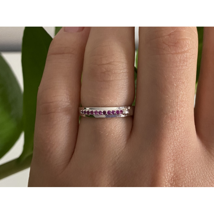 Sky Jewelry Серебряное кольцо 925 пробы с камнями розовая шпинель