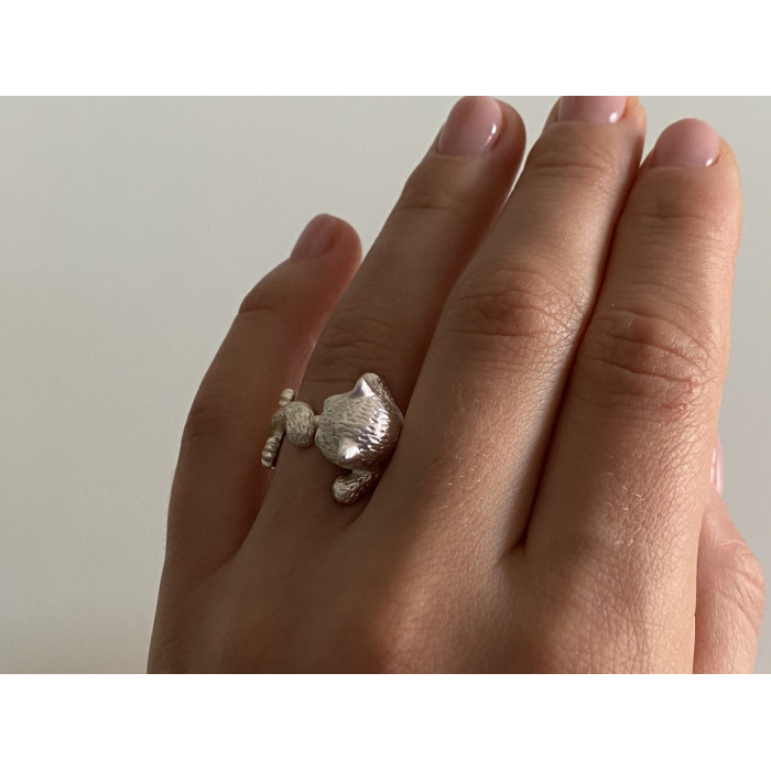 Sky Jewelry Серебряное кольцо 925 пробы с фианитами  Котик