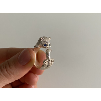 Sky Jewelry Серебряное кольцо 925 пробы с фианитами  Котик