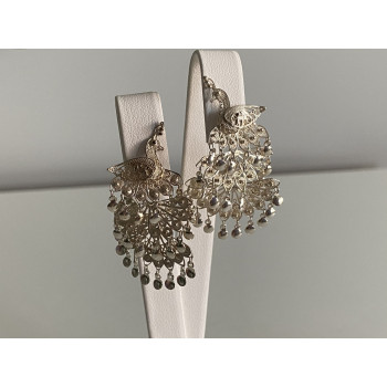 Sky Jewelry Серебряные серьги   Павлин