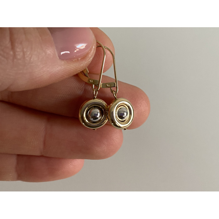 Sky Jewelry Золотые серьги 14К 585 проба    Классика