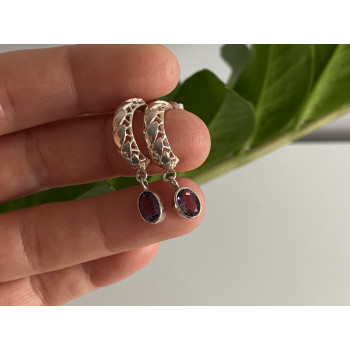 Sky Jewelry Серебряные серьги с турмалином Винтаж