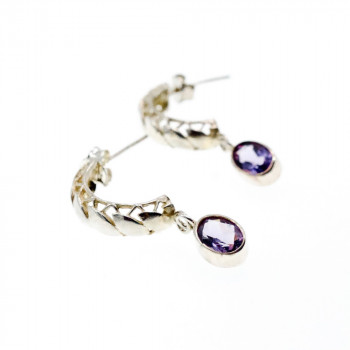 Sky Jewelry Серебряные серьги с турмалином Винтаж