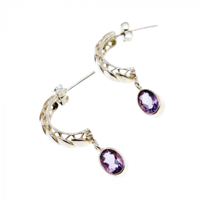 Sky Jewelry Серебряные серьги с турмалином Винтаж