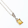 Sky Jewelry Серебряная цепочка с кулоном цитрин и фианиты