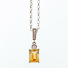 Sky Jewelry Серебряная цепочка с кулоном цитрин и фианиты