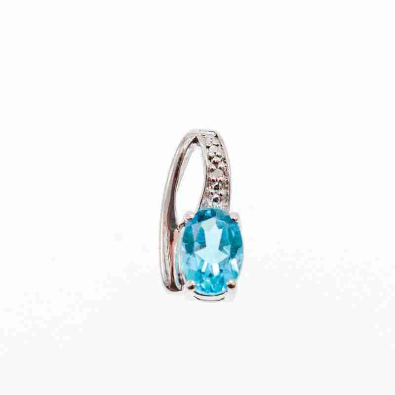 Sky Jewelry Серебряный кулон с топазом  Женственность