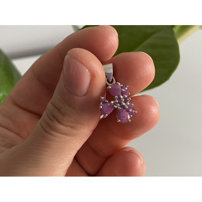 Sky Jewelry Серебряная цепочка с кулоном со шпинелью   Розовый рай