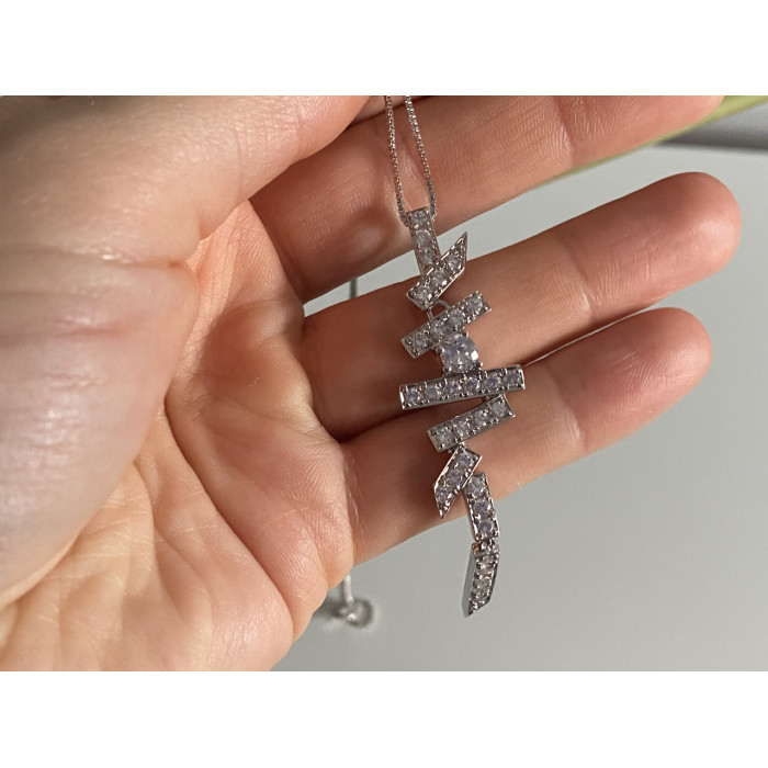 Sky Jewelry Серебряная цепочка с кулоном Фианиты  65