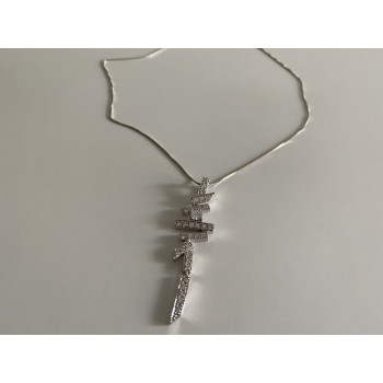 Sky Jewelry Серебряная цепочка с кулоном Фианиты  65